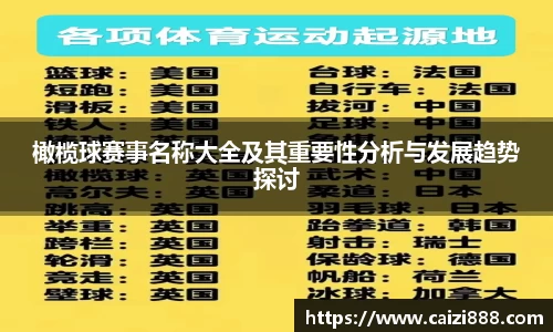 橄榄球赛事名称大全及其重要性分析与发展趋势探讨