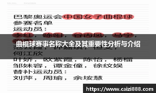 曲棍球赛事名称大全及其重要性分析与介绍